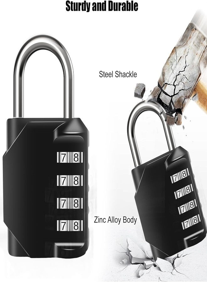 HEBEZON Small Combination Lock for Locker, 4-Digit Mini Combo Lock for Backpack and Luggage, Combination Padlock for School Gym Locker (Pack of 1) - Image 3